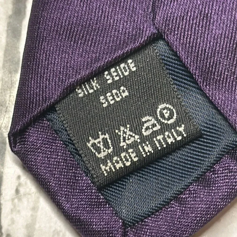 VALENTINO Floral Motif Silk Tie Purple NeckTie‎ Made in Italy Unique